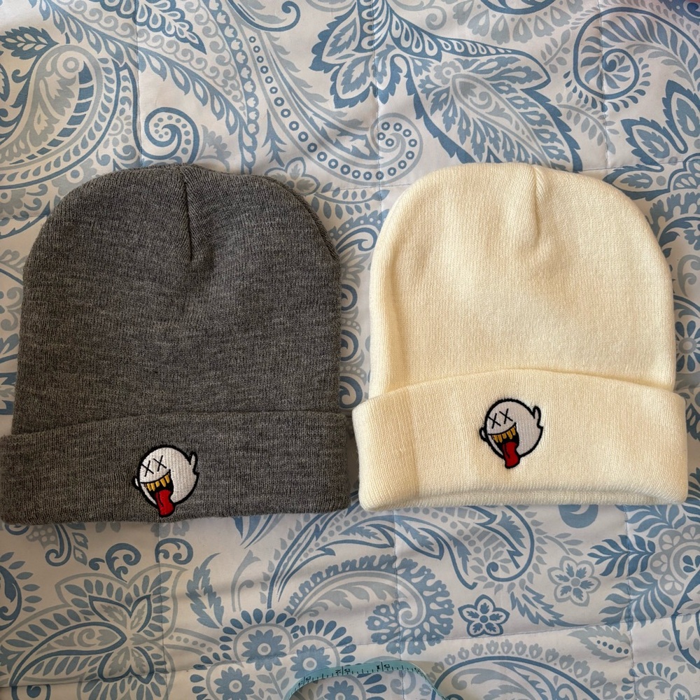 Ghost Beanies Grey/Off-White